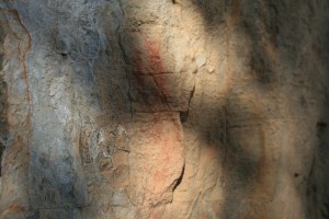 Pintures rupestres al costat de l'Abric de la Baridana I. Rojals, Montblanc, Muntanyes de Prades