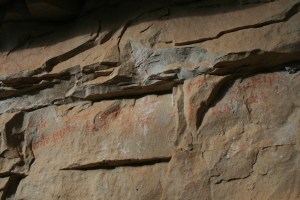 Text amb lletra gòtica a l'Abric de la Baridana II. Rojals, Montblanc, Muntanyes de Prades