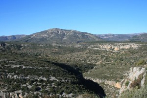 Vista del Montegordo des del Mas d'en Josep a la Valltorta